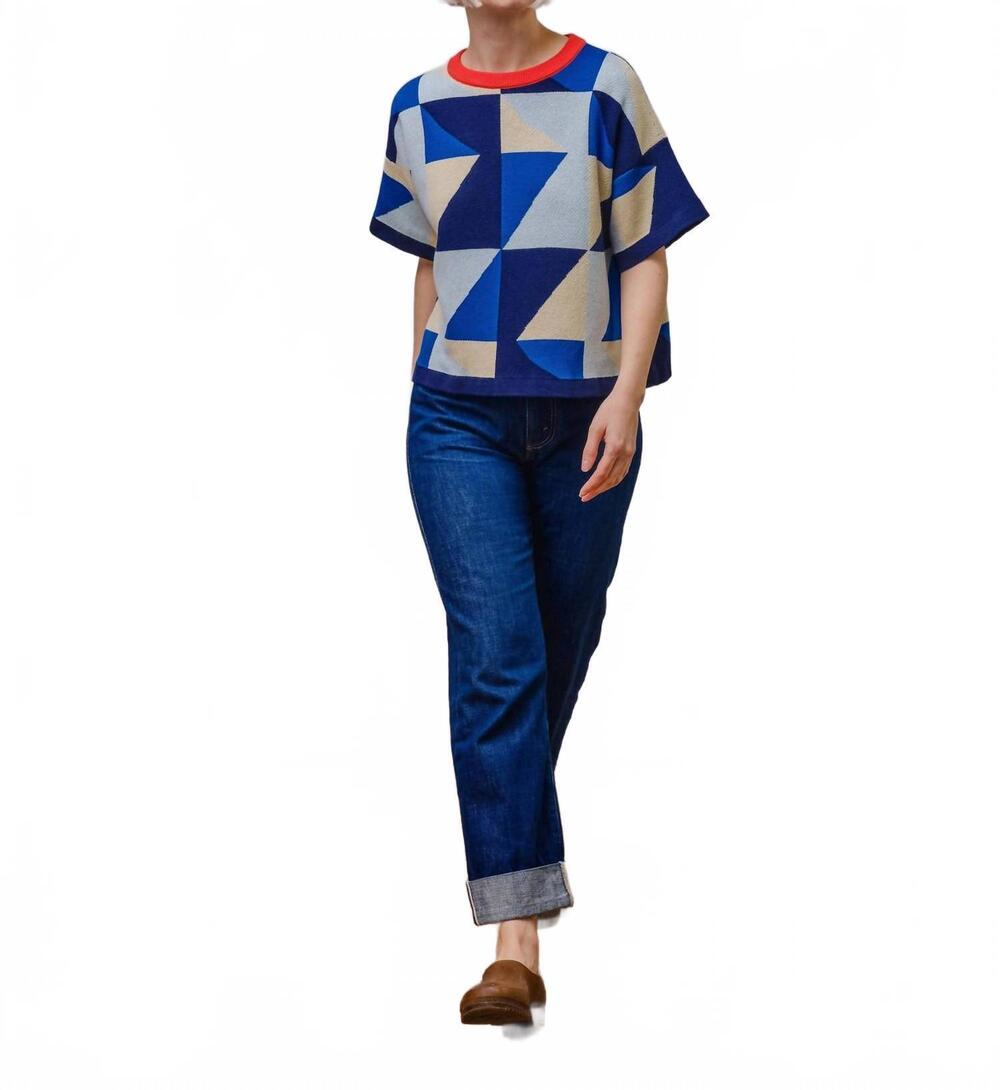 NEW THE ENDERY calder short sleeve sweater tee in jacaranda palette